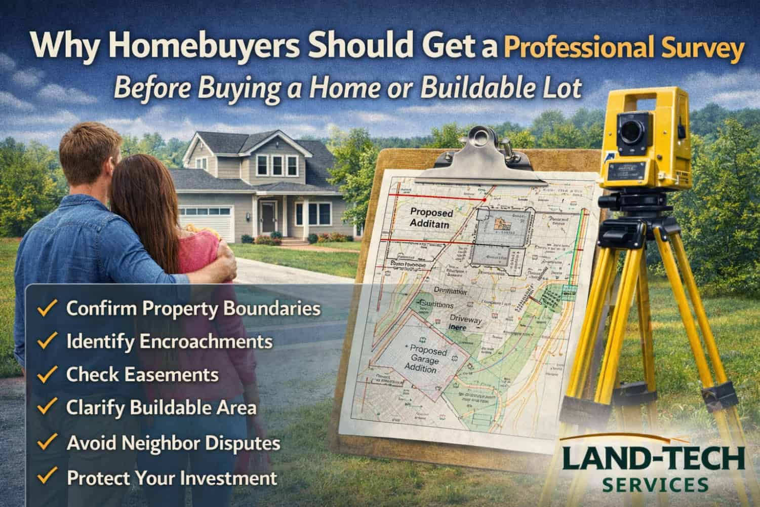 Accurate land surveys for homebuyers and builders. Confirm boundaries, identify encroachments, and p.